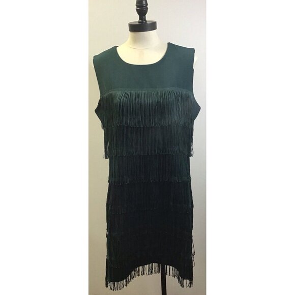 Sexy Green Fringed Reserved Womans Dress Size 10 US UK 14 🥰 - Picture 1 of 2